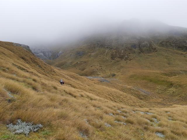 Traversing around the head of Poverty Basin